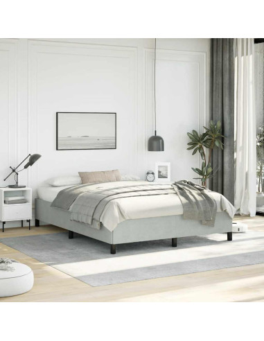 Struttura letto senza Materasso Grigio Chiaro 137x190 cm Velluto integrale