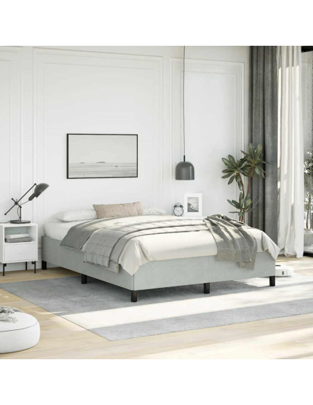 Struttura letto senza Materasso Grigio Chiaro 137x190 cm Velluto integrale