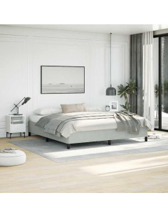 Struttura letto senza Materasso Grigio Chiaro 193x203 cm matrimoniale Velluto