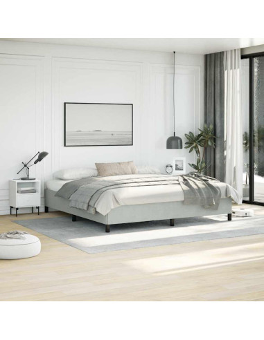 Struttura letto senza Materasso Grigio Chiaro 193x203 cm matrimoniale Velluto