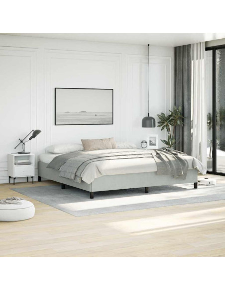Struttura letto senza Materasso Grigio Chiaro 193x203 cm matrimoniale Velluto