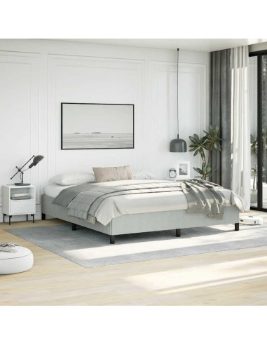 Struttura letto senza Materasso Grigio Chiaro California King Velluto
