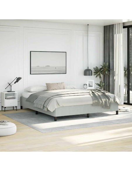 Struttura letto senza Materasso Grigio Chiaro California King Velluto