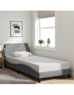 Struttura letto Dover Grigio Chiaro 90x190 cm in Tessuto