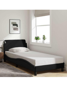 Struttura letto Dover Nera 90x190 cm in Tessuto
