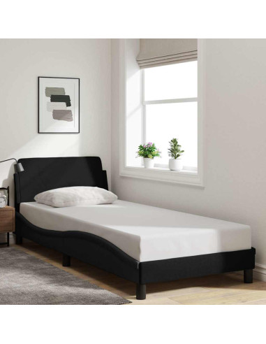 Struttura letto Dover Nera 90x190 cm in Tessuto