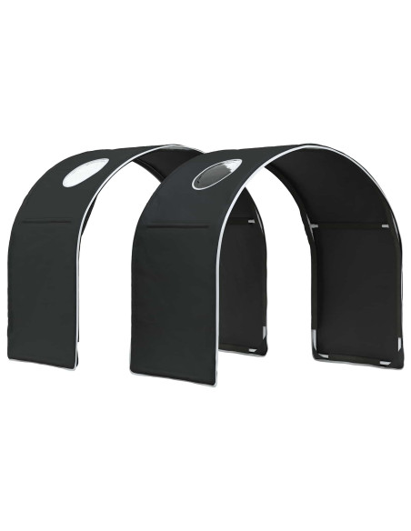 Tunnel per Letto 2 pcs Nero 211 x 52,5 x 2 cm Poliestere