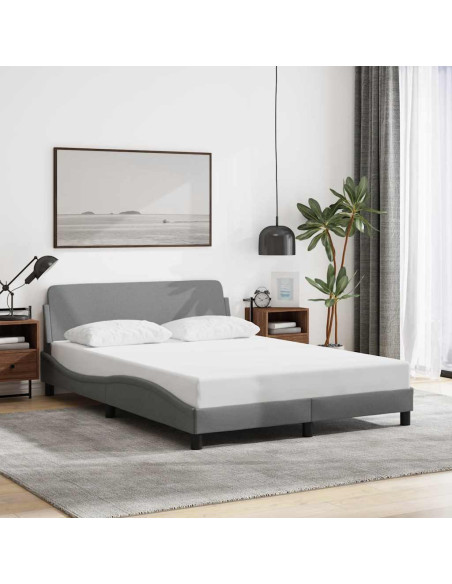 Struttura letto Dover Grigio Chiaro 135x190 cm in Tessuto