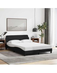 Struttura letto Dover Nera 135x190 cm in Tessuto