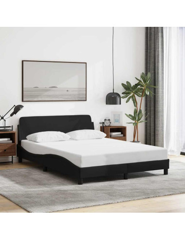 Struttura letto Dover Nera 135x190 cm in Tessuto