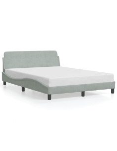 Struttura letto Dover Grigio Chiaro 135x190 cm in Velluto