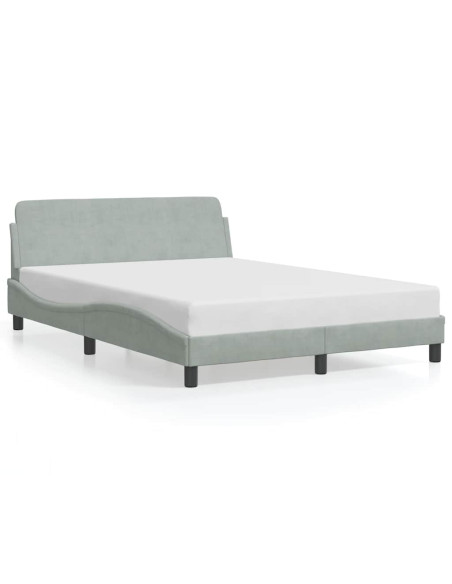 Struttura letto Dover Grigio Chiaro 135x190 cm in Velluto