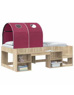 Tunnel per Letto 2 pcs Rosso 211 x 52,5 x 2 cm Poliestere 2
