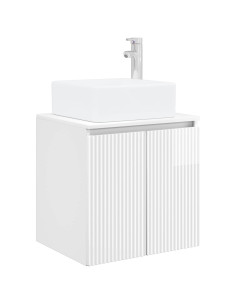 Mobile Lavabo da Parete Bianco Lucido 49,5 x 41 x 63 cm