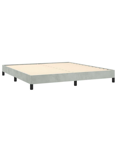 Struttura letto senza Materasso Grigio Chiaro California King Velluto