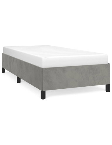Struttura letto senza Materasso Grigio Chiaro 100x190 cm singolo Velluto