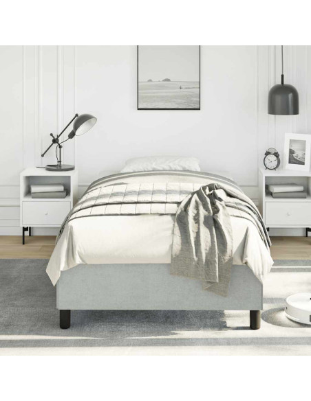 Struttura letto senza Materasso Grigio Chiaro 100x190 cm singolo Velluto