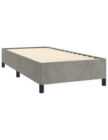 Struttura letto senza Materasso Grigio Chiaro 100x190 cm singolo Velluto