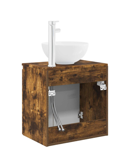 Mobile Lavabo da Parete Rovere Fumo 49,5 x 35 x 63 cm