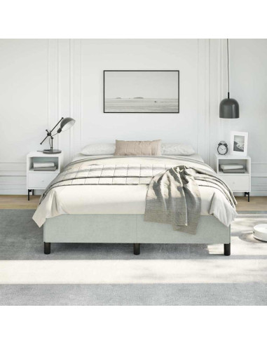 Struttura letto senza Materasso Grigio Chiaro 137x190 cm Velluto integrale