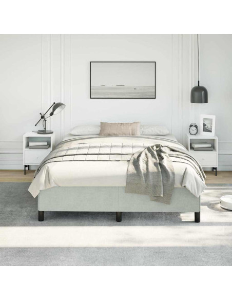 Struttura letto senza Materasso Grigio Chiaro 137x190 cm Velluto integrale