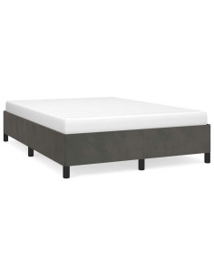 Struttura letto senza Materasso Grigio Scuro 137x190 cm Velluto 2