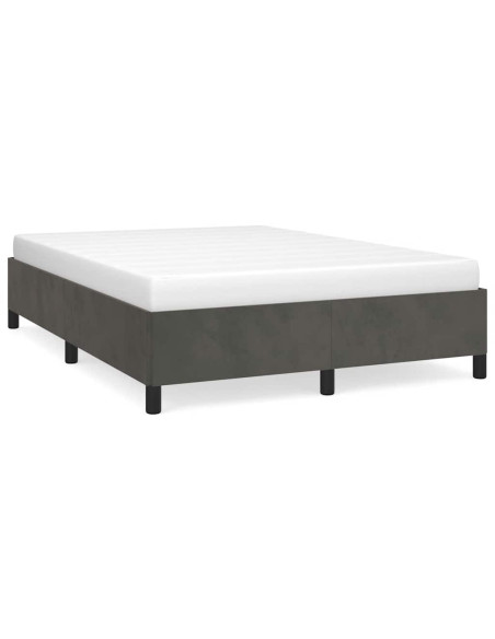 Struttura letto senza Materasso Grigio Scuro 137x190 cm Velluto