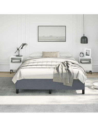 Struttura letto senza Materasso Grigio Scuro 137x190 cm Velluto