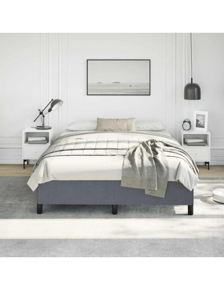 Struttura letto senza Materasso Grigio Scuro 137x190 cm Velluto