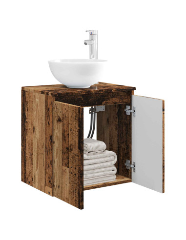 Mobile Lavabo da Parete Legno antico 49,5 x 35 x 63 cm