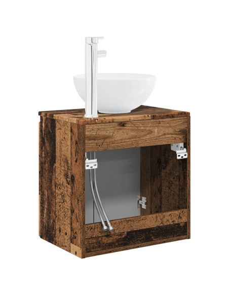 Mobile Lavabo da Parete Legno antico 49,5 x 35 x 63 cm