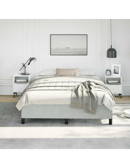 Struttura letto senza Materasso Grigio Chiaro 152x203 cm matrimoniale Velluto