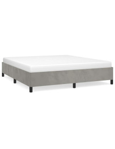 Struttura letto senza Materasso Grigio Chiaro 193x203 cm matrimoniale Velluto 2