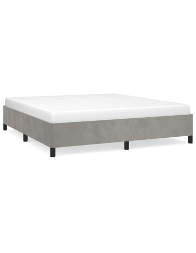 Struttura letto senza Materasso Grigio Chiaro 193x203 cm matrimoniale Velluto