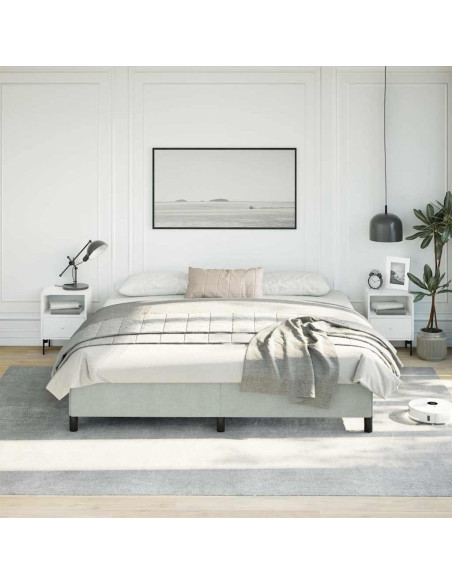 Struttura letto senza Materasso Grigio Chiaro 193x203 cm matrimoniale Velluto