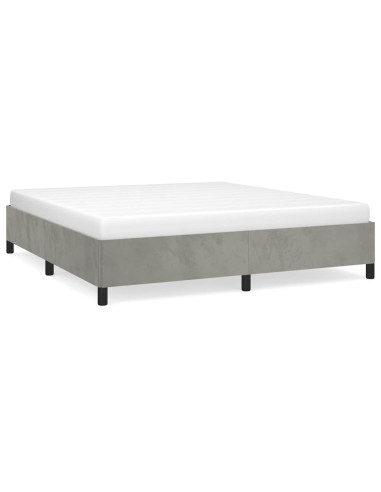 Struttura letto senza Materasso Grigio Chiaro California King Velluto