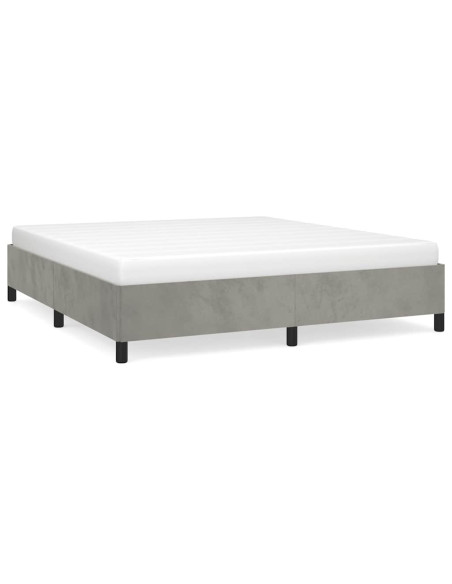 Struttura letto senza Materasso Grigio Chiaro California King Velluto