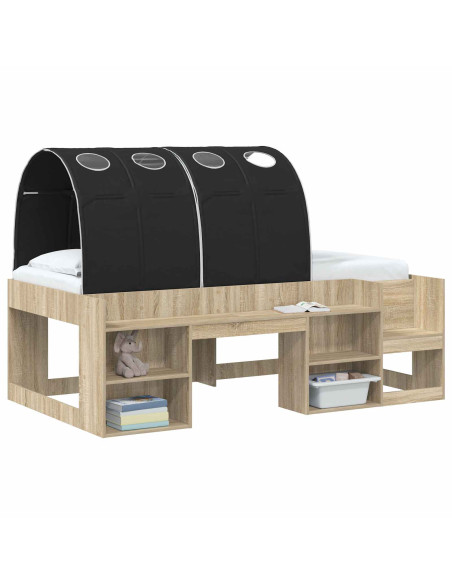 Tunnel per Letto 2 pcs Nero 211 x 67.5 x 2 cm Poliestere