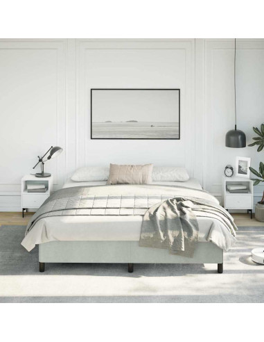 Struttura letto senza Materasso Grigio Chiaro California King Velluto