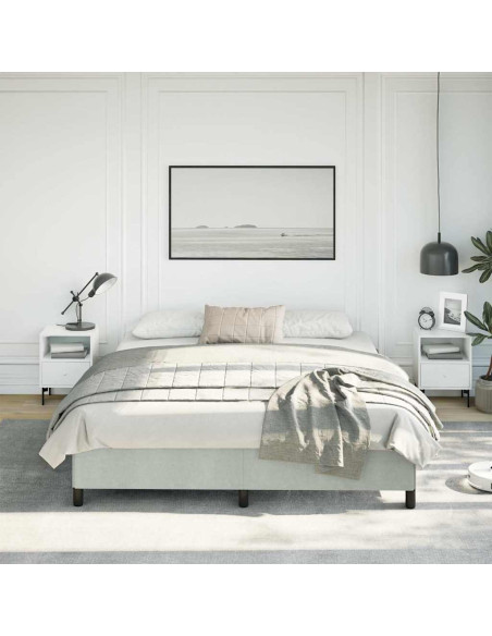 Struttura letto senza Materasso Grigio Chiaro California King Velluto