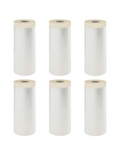 Telo per Polvere con Nastro Adesivo 6 pcs 110 x 3300 cm HDPE 2
