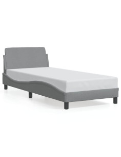 Struttura letto Dover Grigio Chiaro 90x190 cm in Tessuto 2