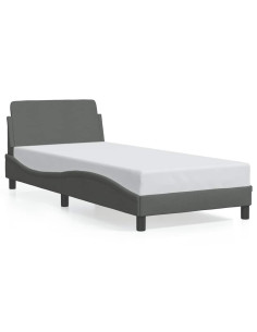 Struttura letto Dover Grigio Scuro 90x190 cm in Tessuto 2