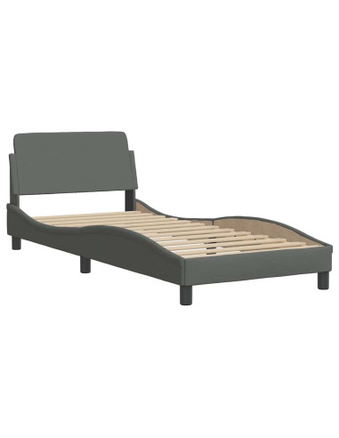 Struttura letto Dover Grigio Scuro 90x190 cm in Tessuto