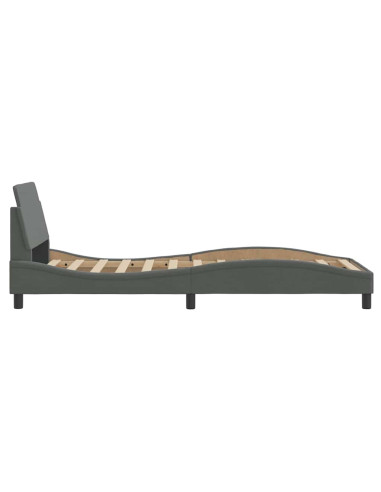 Struttura letto Dover Grigio Scuro 90x190 cm in Tessuto