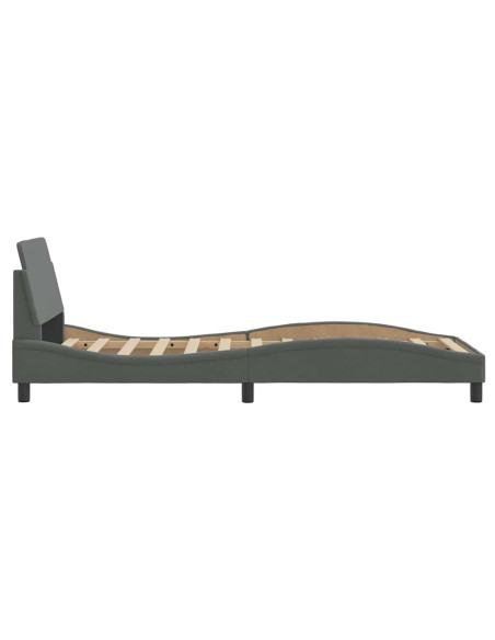 Struttura letto Dover Grigio Scuro 90x190 cm in Tessuto