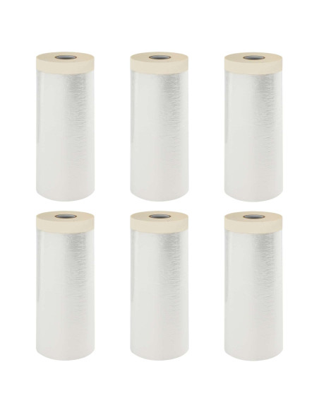 Telo per Polvere con Nastro Adesivo 6 pcs 140 x 3300 cm HDPE