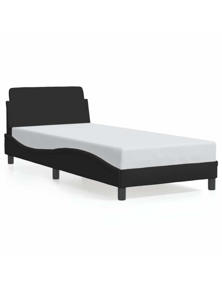 Struttura letto Dover Nera 90x190 cm in Tessuto