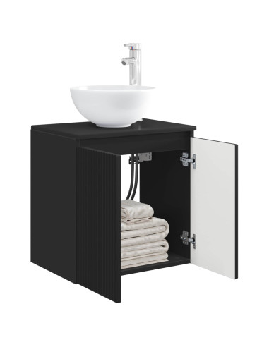 Mobile Lavabo da Parete Nero 49,5 x 41 x 64,5 cm