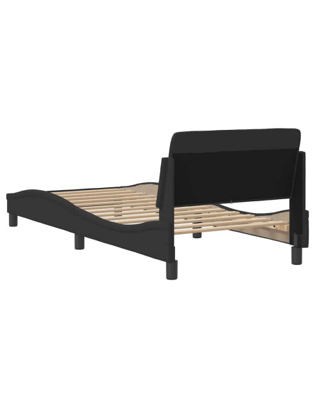 Struttura letto Dover Nera 90x190 cm in Tessuto